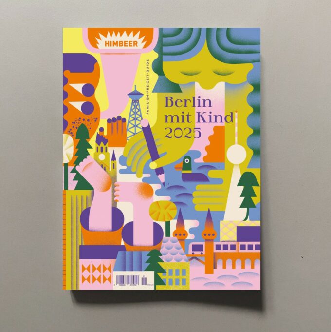 Titelbild des Familienfreizeit-Guides „Berlin mit Kind 2025“ mit über 1.000 Tipps für Ausflüge, Kultur und Erlebnisse in Berlin und Umgebung